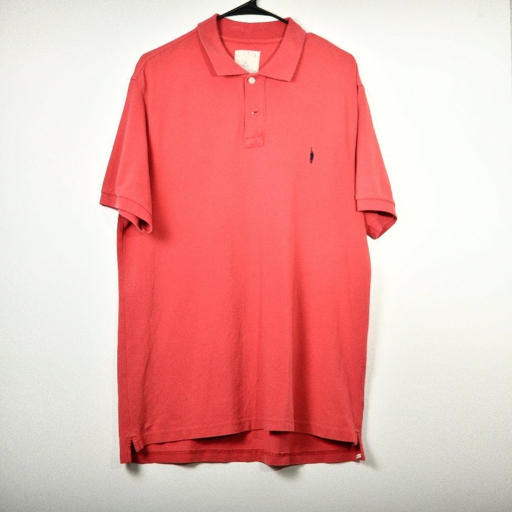Men's J. Crew Vintage Polo Shirt w/Logo Size Large Color Salmon Pink